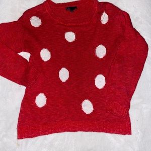 T/O girls polka dot red sweater.